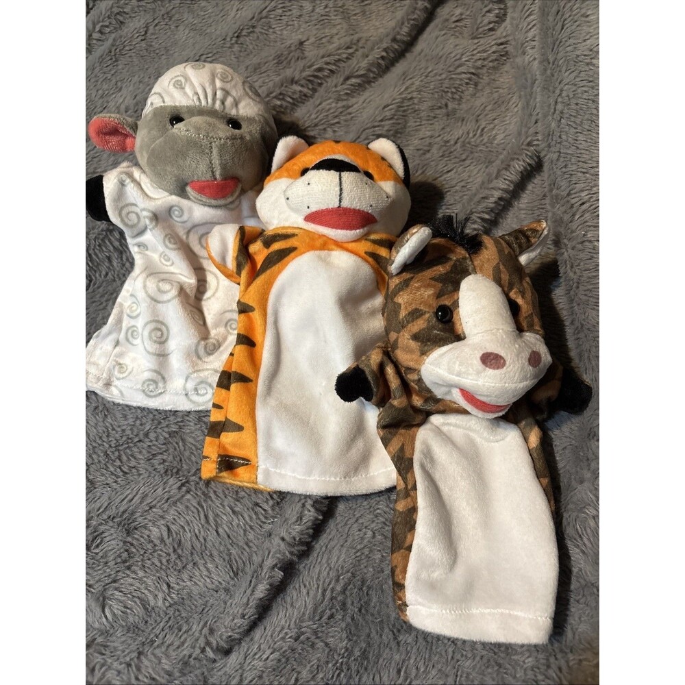Melissa & Doug Palace Pals Hand Puppets,Set of 3 Horse Tiger Sheep Toddler Play
